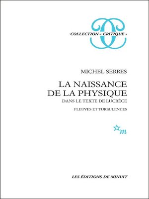 cover image of La Naissance de la physique dans le texte de Lucrèce